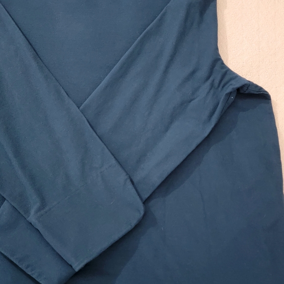 Eileen Fisher Shirt Womens XL Green-Blue Teal Quarter Sleeve Split Hem Tunic - Picture 8 of 9